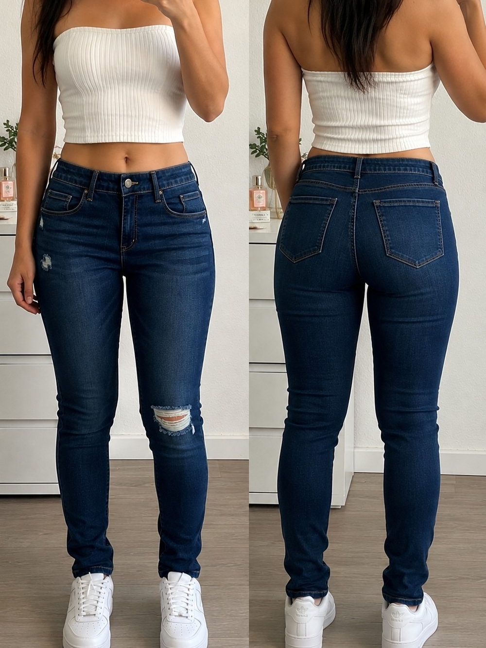 Rewash Distressed Skinny Jeans Dark Wash Size 13 Stretch Denim